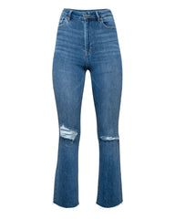 Shane Distressed High Rise Stretch Crop Flare Jeans Oshnow
