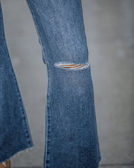 Shane Distressed High Rise Stretch Crop Flare Jeans Oshnow