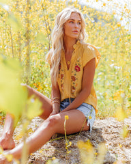 Shania Embroidered Crochet Top Oshnow