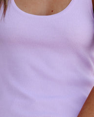 Sharon Ribbed Knit Tank - Lavender Oshnow