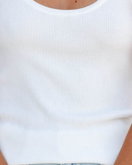 Sharon Ribbed Knit Tank - White Oshnow