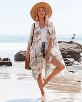 Shasta Printed Kimono - Cream Oshnow
