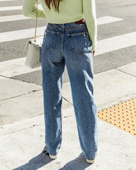 Shawna High Rise Distressed Baggy Dad Jeans Oshnow