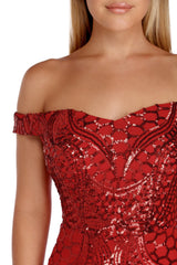 Shayla Off The Shoulder Sequin Dress Oshnow
