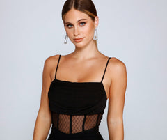 Sheer And Stunning Corset Mini Dress Oshnow