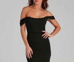 Sheila Crepe Corset Midi Formal Dress Oshnow