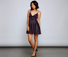 Shimmering Nights Glitter Skater Dress Oshnow