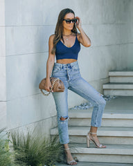 Shoreline Bralette - Navy Oshnow