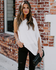Shower With Love One Shoulder Blouse - White Oshnow