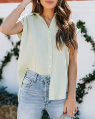 Shyanne Cotton Button Down Top - Peppermint Oshnow