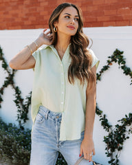 Shyanne Cotton Button Down Top - Peppermint Oshnow