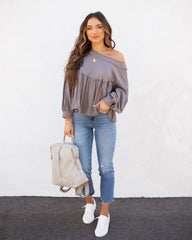 Sierra Cotton Babydoll Top - Ash Grey Oshnow