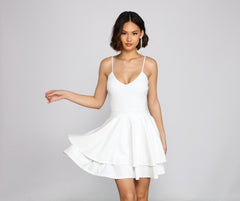 Simply Adorable Layered Skater Dress Oshnow
