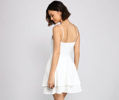 Simply Adorable Layered Skater Dress Oshnow