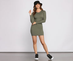 Simply Perfect Knit Mini Dress Oshnow