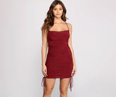 Simply Stunning Ruched Mini Dress Oshnow