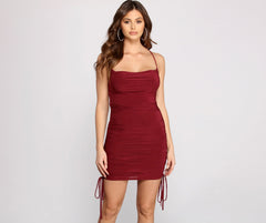 Simply Stunning Ruched Mini Dress Oshnow