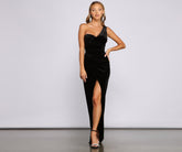 Siona Formal Heat Stone Velvet Dress Oshnow
