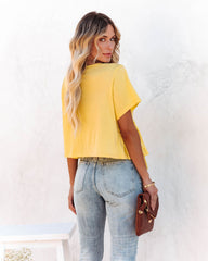 Sira Cotton Blend Tie Front Babydoll Top - Lemonade Oshnow
