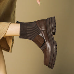 Slouchy Comfortable Knitting Ankle Boots Oshnow