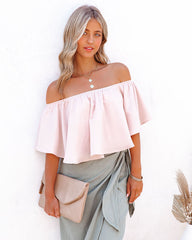 Slow Kiss Off The Shoulder Top - Nude Oshnow