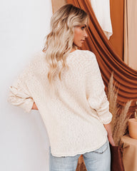 Slow Your Roll Cotton Knit Grommet Top - Natural Oshnow