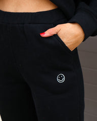 Smile Like You Mean It Pocketed Jogger Pants - Black - SALE Oshnow