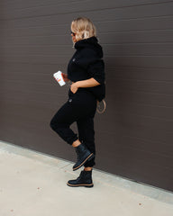 Smile Like You Mean It Pocketed Jogger Pants - Black - SALE Oshnow