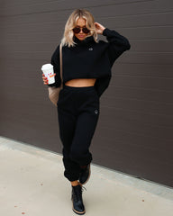 Smile Like You Mean It Pocketed Jogger Pants - Black - SALE Oshnow