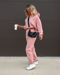 Smile Like You Mean It Pocketed Jogger Pants - Dusty Pink - SALE Oshnow