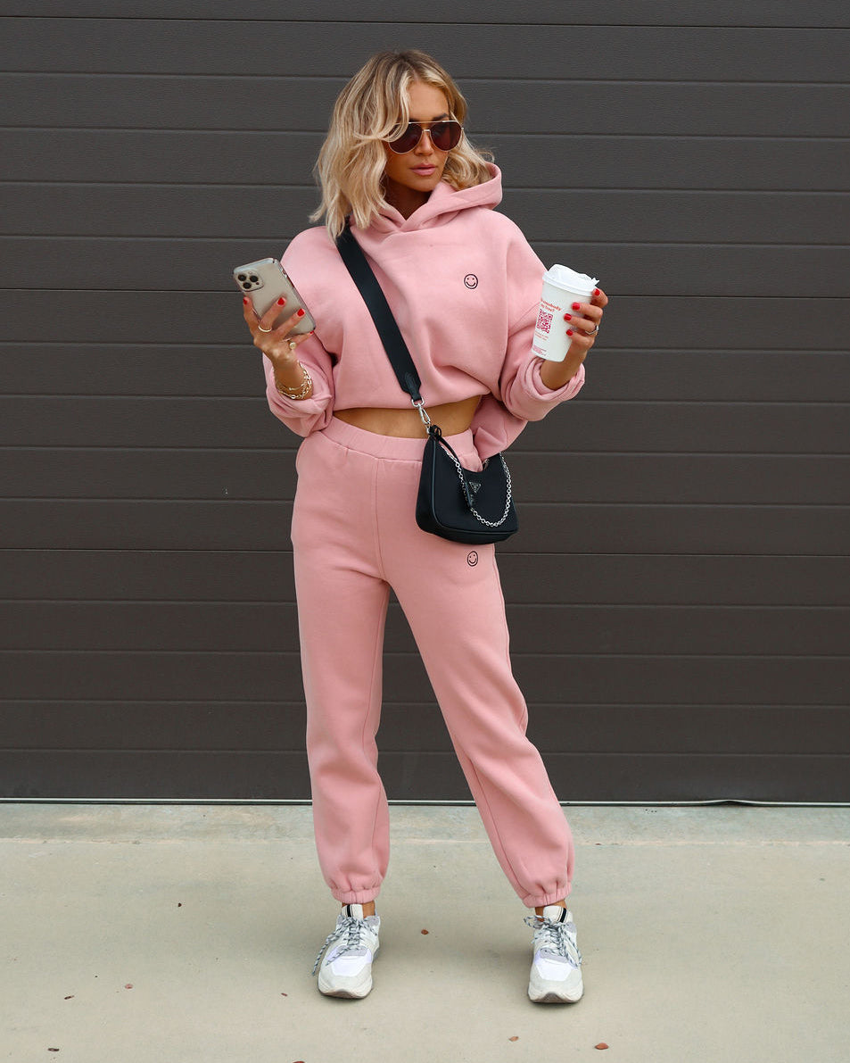 Smile Like You Mean It Pocketed Jogger Pants - Dusty Pink - SALE Oshnow