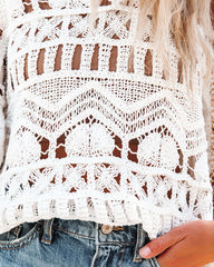 Smooth Sailing Cotton Crochet Short Sleeve Top Oshnow