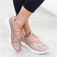 Sneakers Plus Size Sparkling Glitter Slip On Sneakers Oshnow