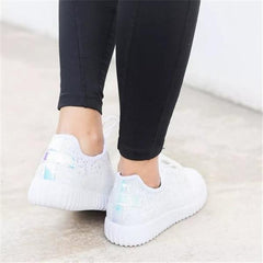 Sneakers Plus Size Sparkling Glitter Slip On Sneakers Oshnow