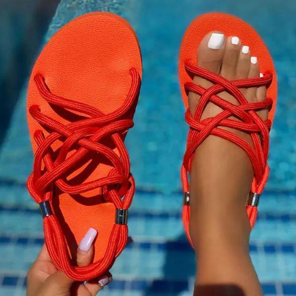 Soft Bottom Cloth Rope Sandals Oshnow