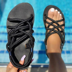 Soft Bottom Cloth Rope Sandals Oshnow