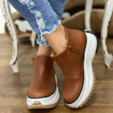 Solid Color Platform Sports Ankle Boots Oshnow