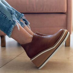Solid Color Wedge Ankle Boots Oshnow