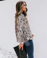 Solomon Collared Snake Print Surplice Blouse Oshnow