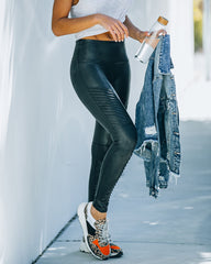 Spanx - Faux Leather Moto Leggings Oshnow