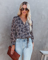 Spice Of Life Printed Drape Blouse Oshnow