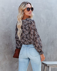Spice Of Life Printed Drape Blouse Oshnow
