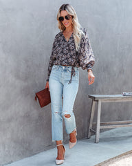 Spice Of Life Printed Drape Blouse Oshnow