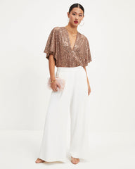 Spread The Cheer Wide Leg Pants - Ivory Oshnow