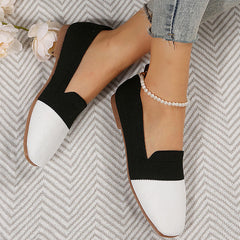 Square Toe Knitted Soft Comfy Flats Oshnow