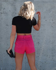 Stacey Denim Skort - Hot Pink Oshnow