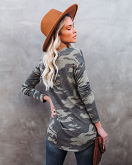 Stand For Something Camo Knit Top Oshnow
