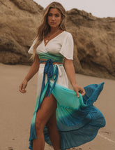 Starboard Shimmer Ombre Wrap Crop Top Oshnow