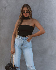 Starla Knit Choker Top - Black Oshnow