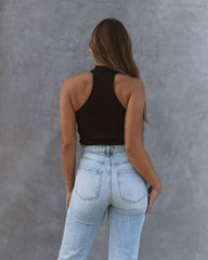 Starla Knit Choker Top - Black Oshnow